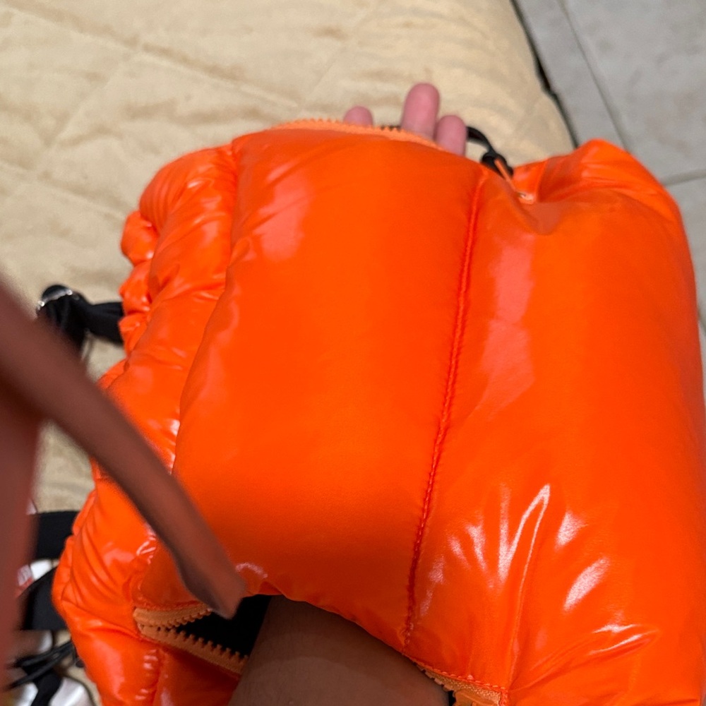 Bright Orange Puffer Bag - Picture 4 of 5